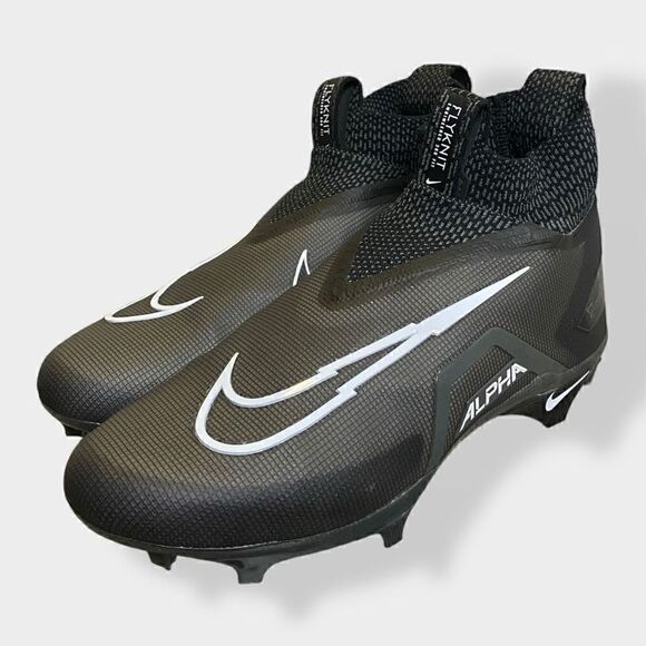 Nike Alpha Menace Elite Flyknit 3 Black Football Cleats CT6648-010 Mens size 11 - Picture 1 of 10